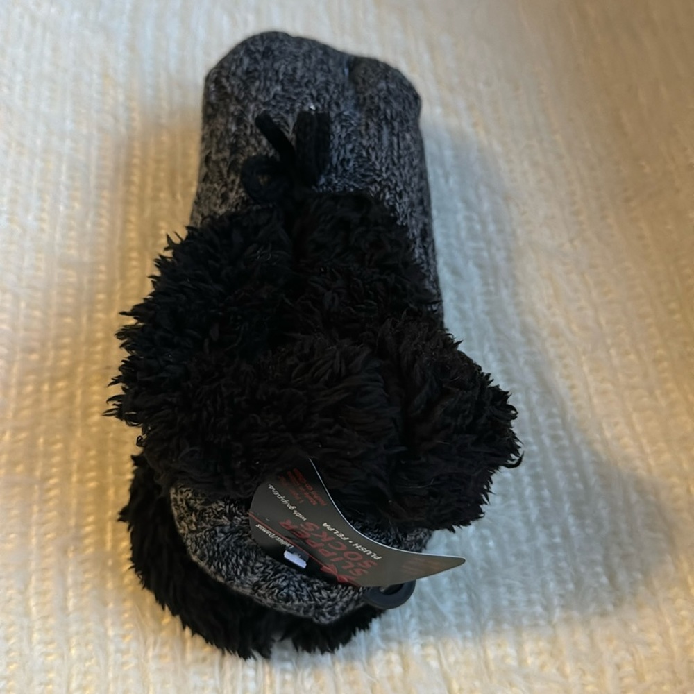 Slipper socks plush 4 - 10 slipper socks grippers faux fur